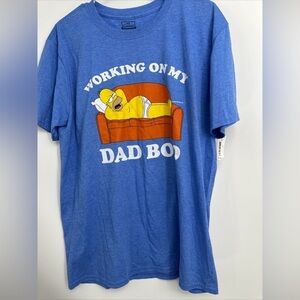The Simpsons Homer Working on my Dad Bod Mens Shirt Size Large NWT